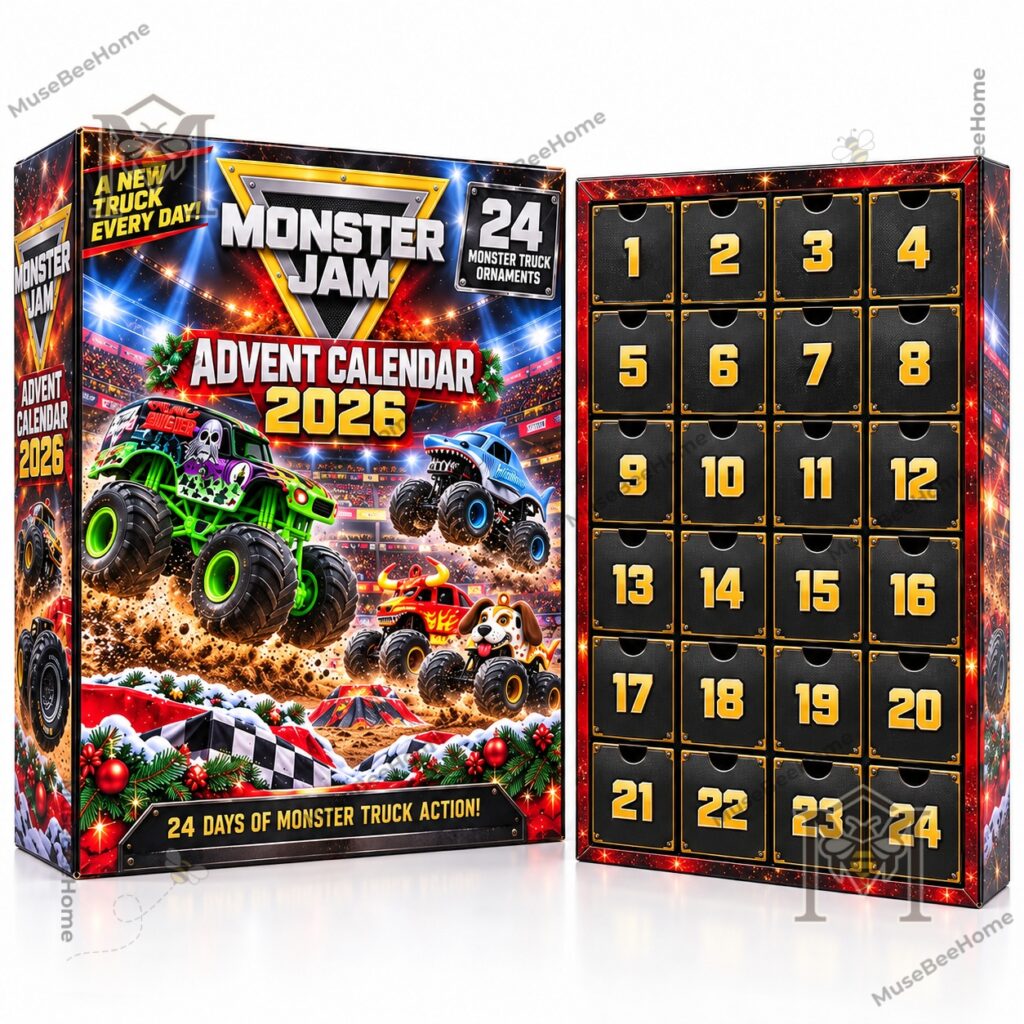 Monster Jam Advent Calendar 2026 24-Day Monster Truck Action - numbered truck ornaments