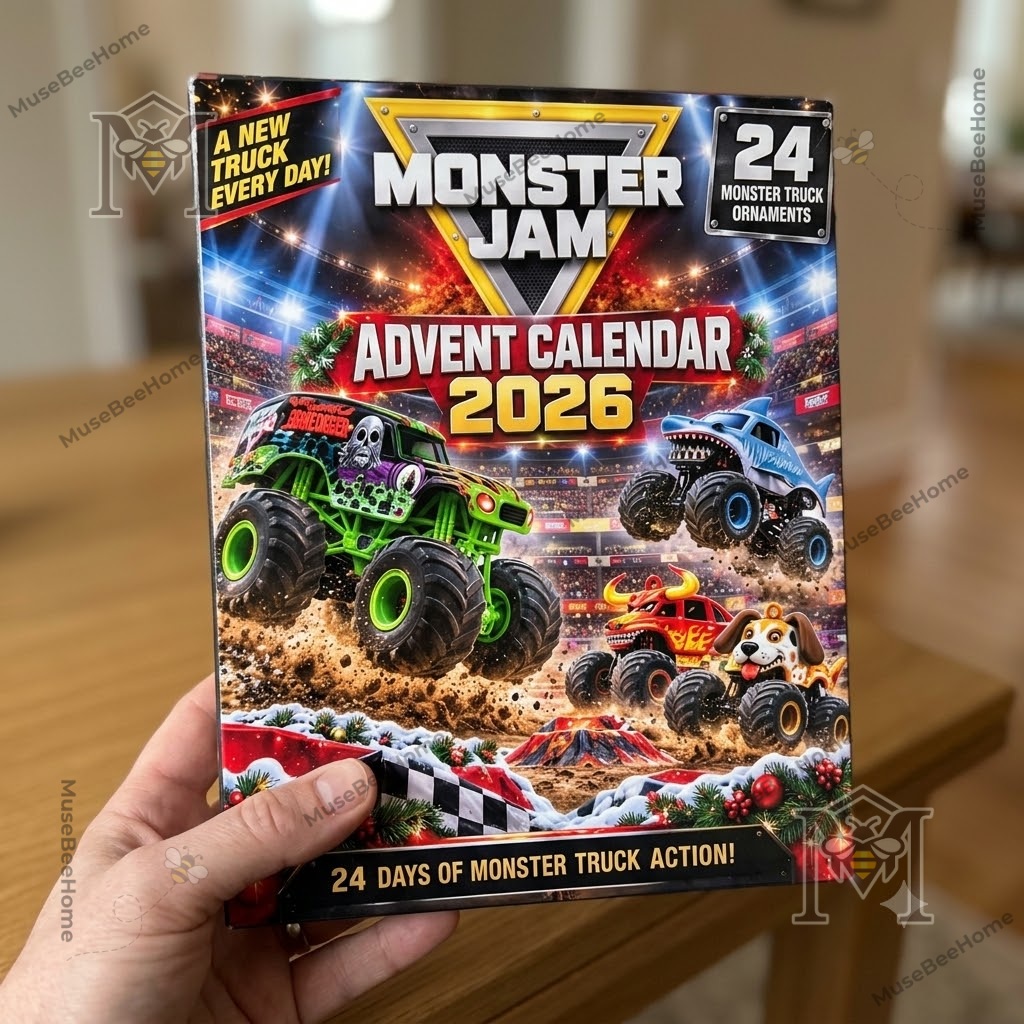 Monster Jam Advent Calendar 2026 24-Day Monster Truck Action - lower truck ornament row