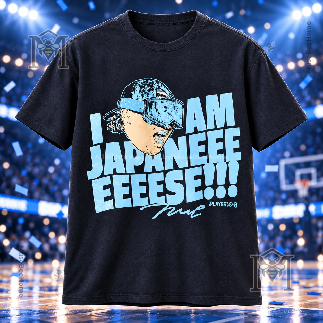 Munetaka Murakami I Am Japanese T-Shirt - front view showing illustrated player graphic