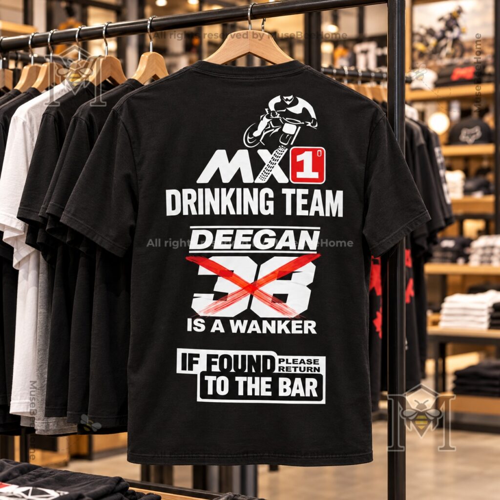 MX1 Drinking Team Deegan 38 Is a Wanker T-Shirt - full black shirt design