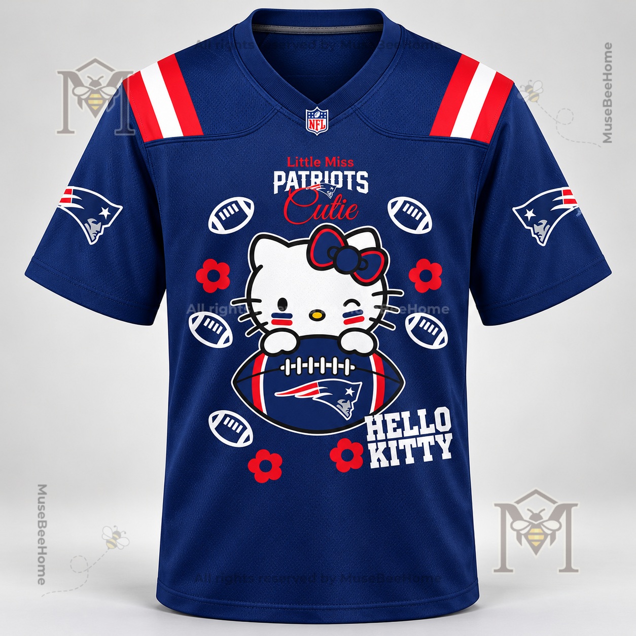New England Patriots Hello Kitty Football Custom Jersey 2026 - photo 2