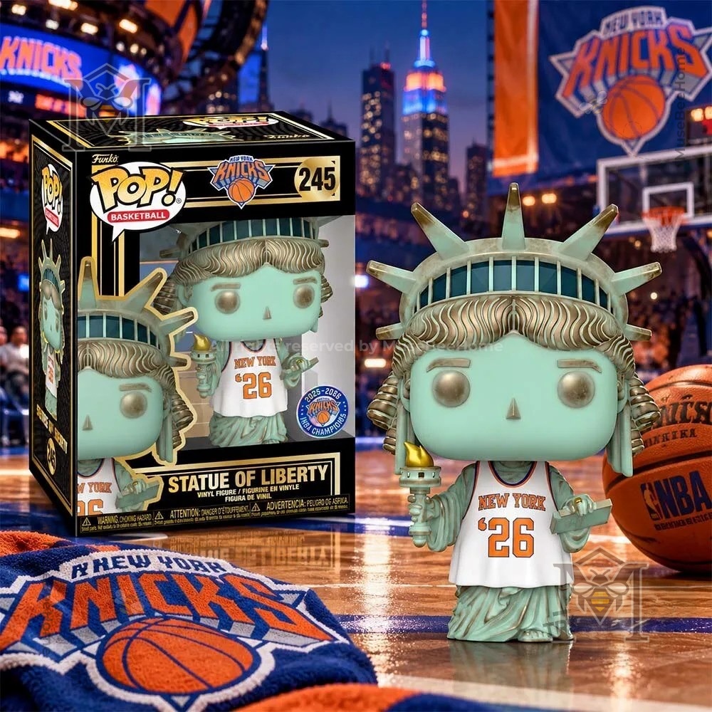 New York Knicks Statue of Liberty Funko Pop - front view with collector box