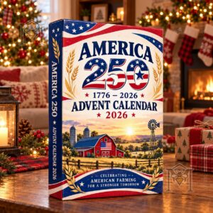 Farming x America 250th Anniversary Advent Calendar 2026 - front three-quarter view