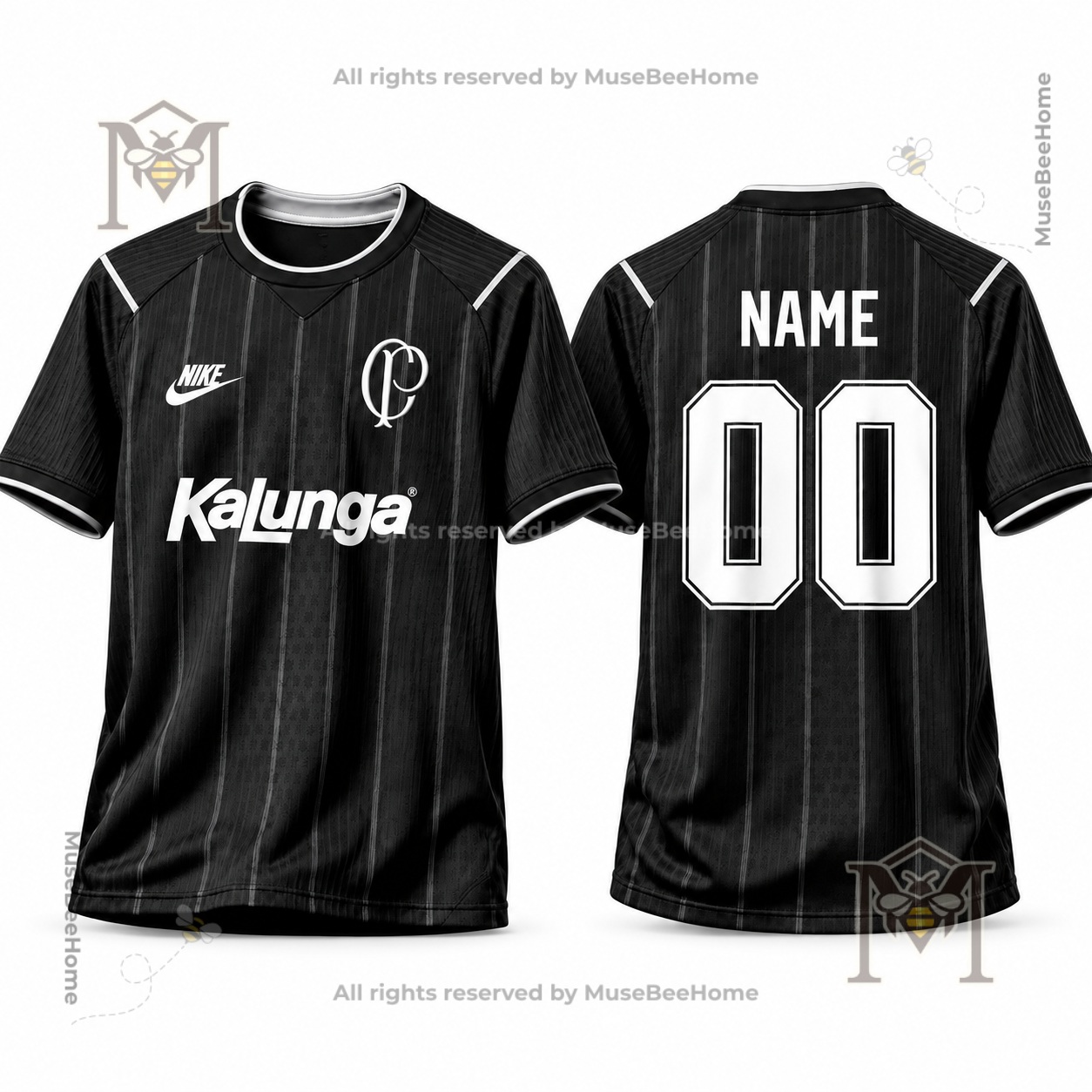 Nike Corinthians Paulista Kalunga Retro Black Football Jersey - photo 2