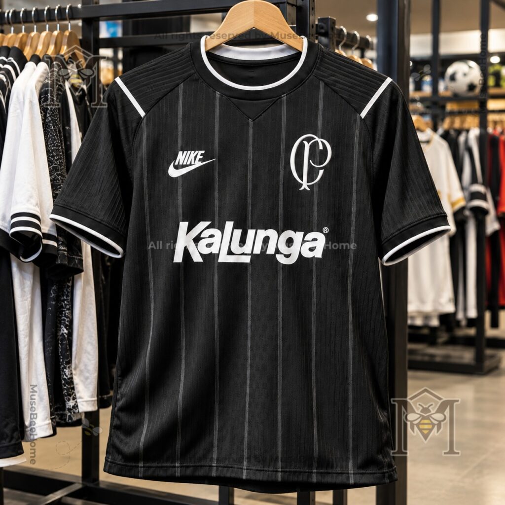 Nike Corinthians Paulista Kalunga Retro Black Football Jersey - photo 4