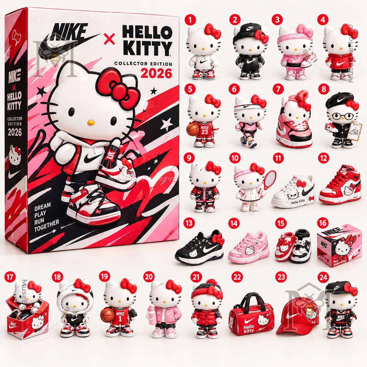 Nike × Hello Kitty 2026 Advent Calendar - collaborative display with figures and accessories