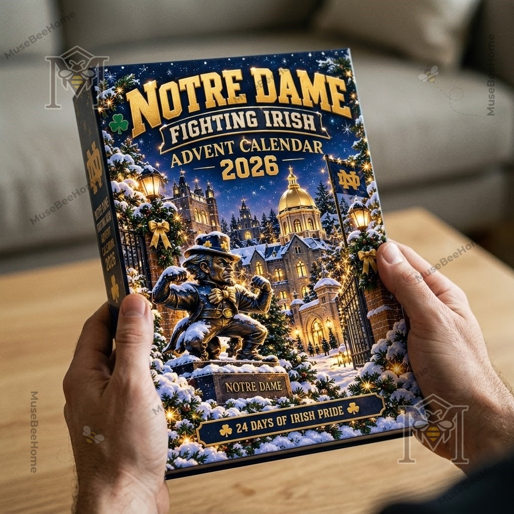 Notre Dame Fighting Irish 2026 Advent Calendar - full holiday display with team artwork