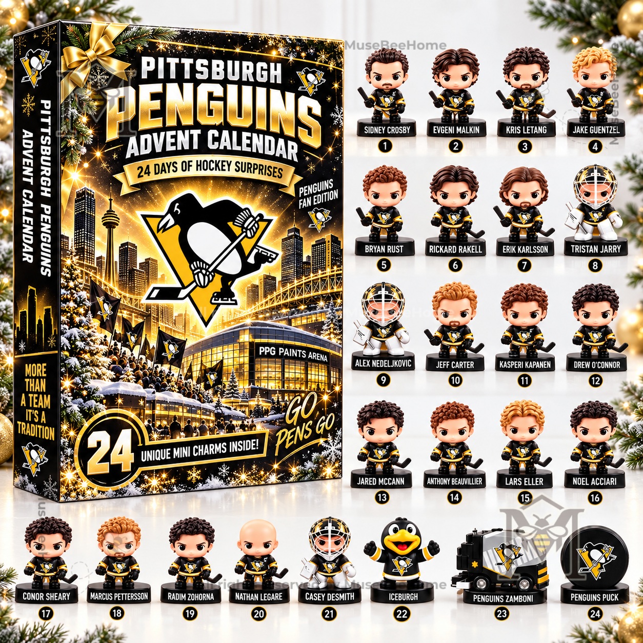 Pittsburgh Penguins 2026 Advent Calendar - side panel and front