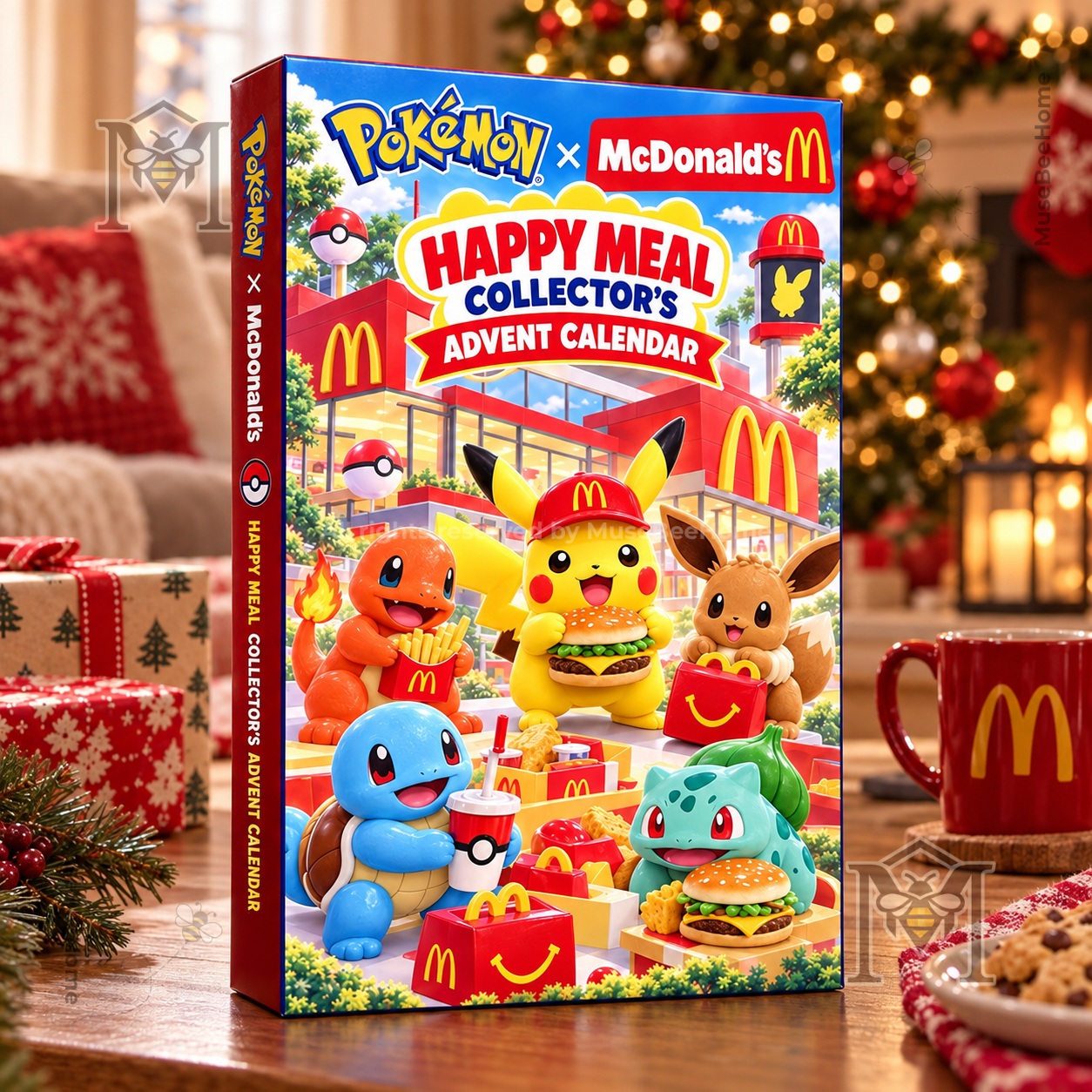 Pokémon × McDonald's Advent Calendar 2026 - front and side box view