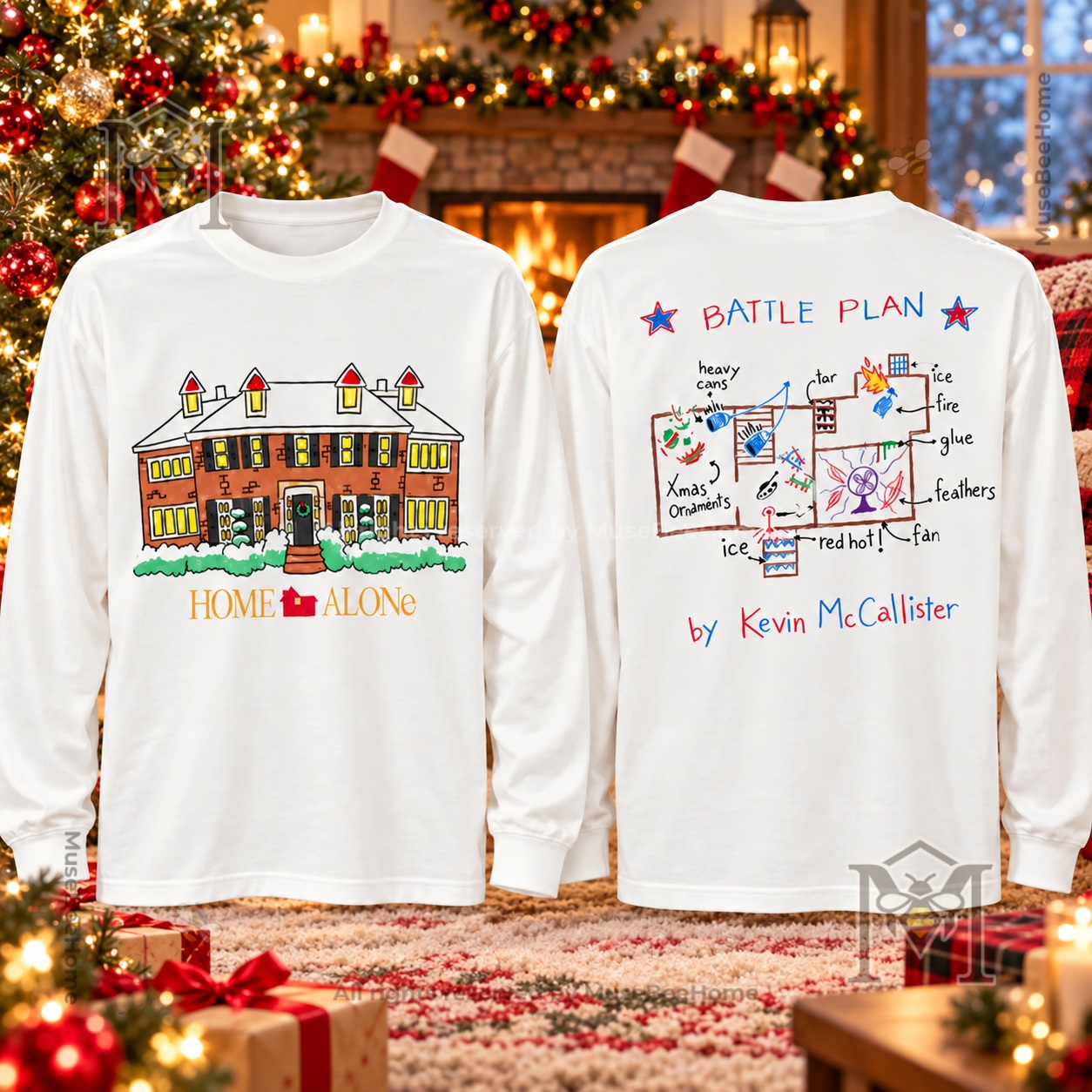 Primark Home Alone Kevin McCallister Battle Plan Christmas T-shirt - photo 3