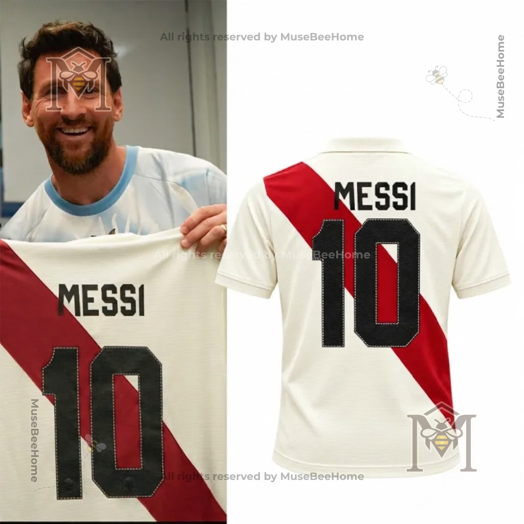 River Plate Lionel Messi Honorary Club Member Football Jersey – Front and back views River Plate Lionel Messi Honorary Club Member Football Jersey - front and back views