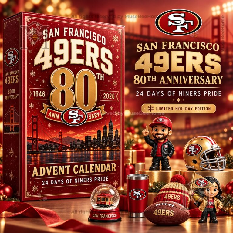 San Francisco 49ers 80th Anniversary 2026 Advent Calendar - front box view with team logo