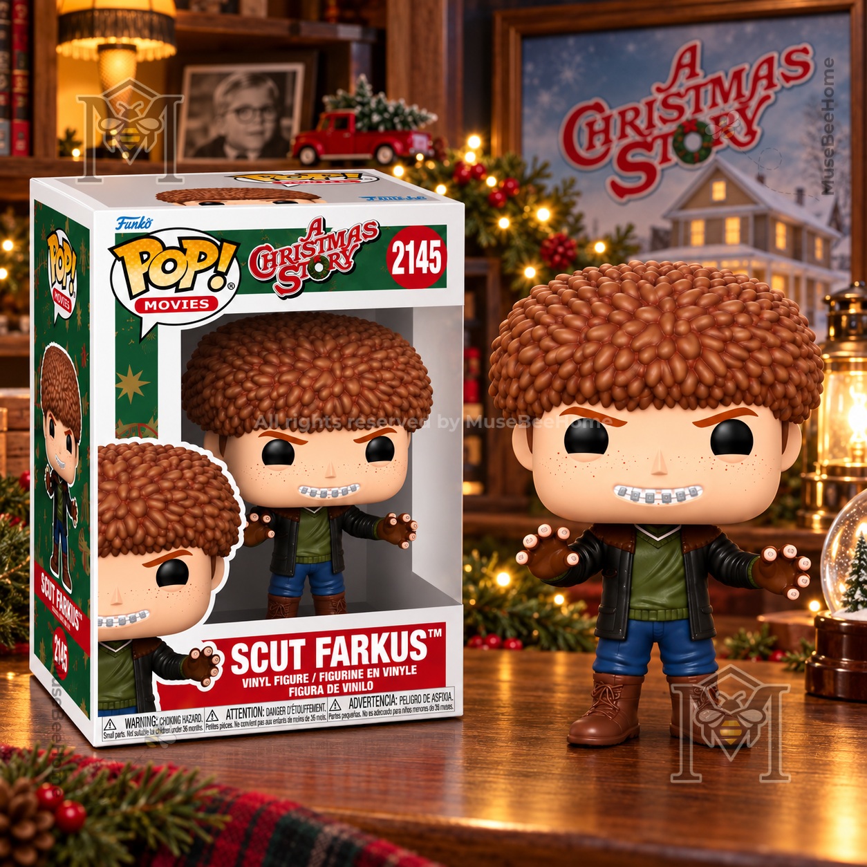 Scut Farkus A Christmas Story Funko Pop - front view showing boxed figure and character