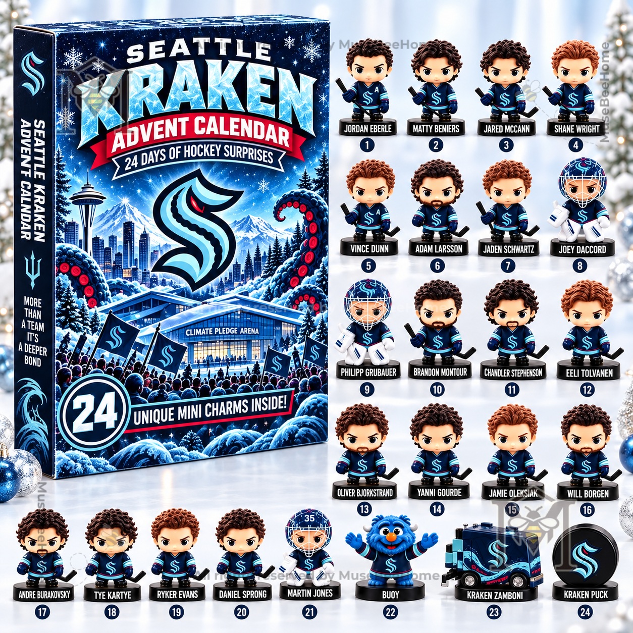 Seattle Kraken Advent Calendar 2026 - angled packaging with side panel