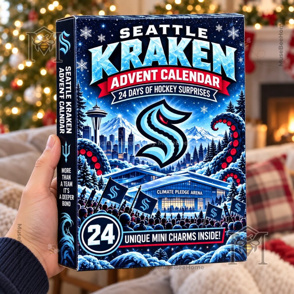 Seattle Kraken Advent Calendar 2026 - box and assorted Kraken-themed figures