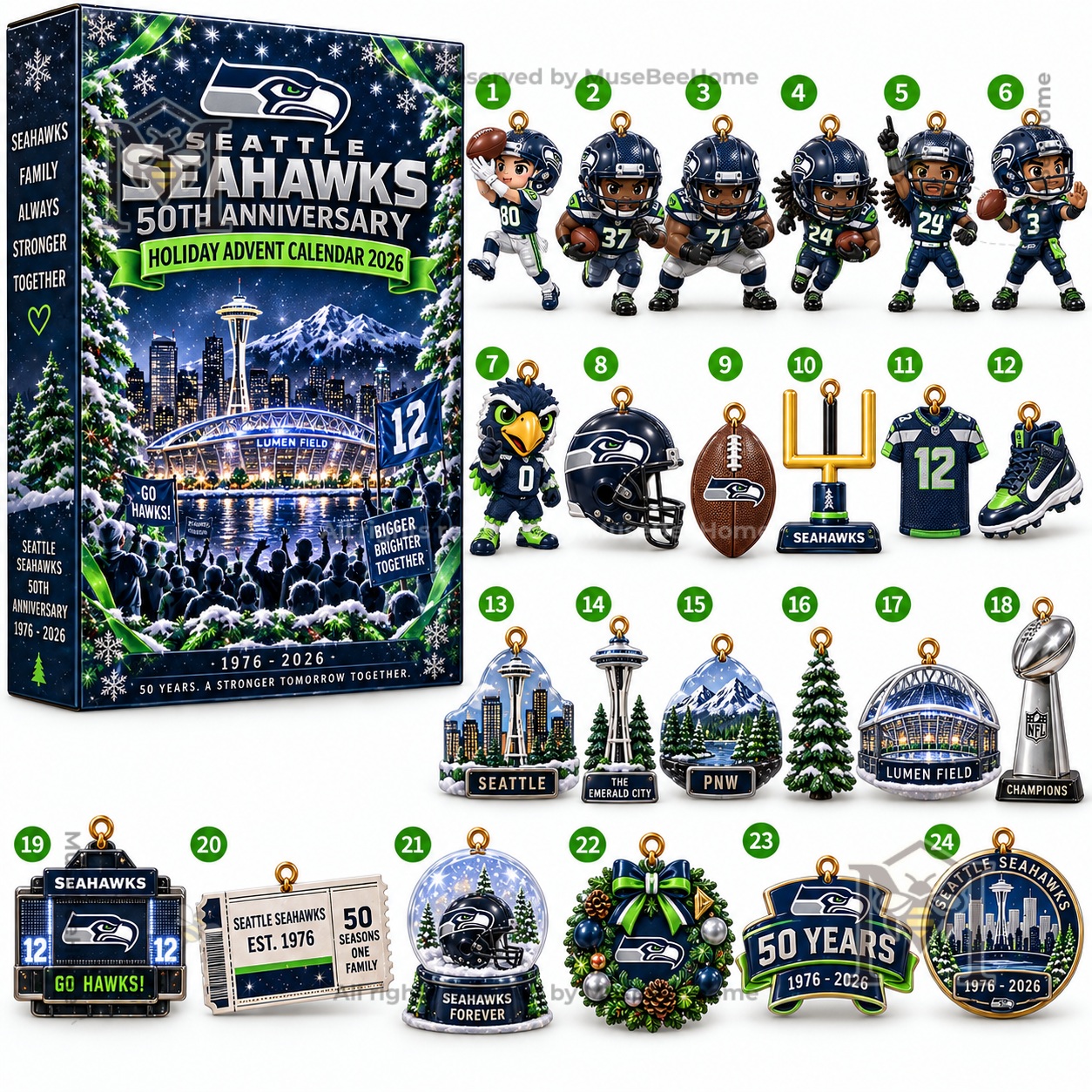 Seattle Seahawks 50th Anniversary Holiday Advent Calendar 2026 - photo 2