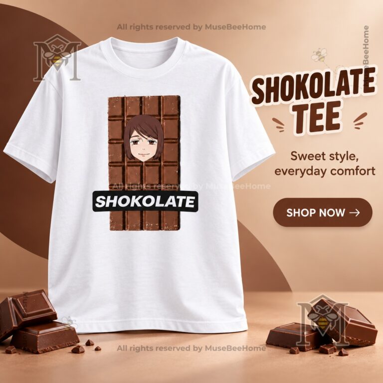 Shoko Ieiri Shokolate Jujutsu Kaisen T-Shirt - front view showing chocolate bar character graphic