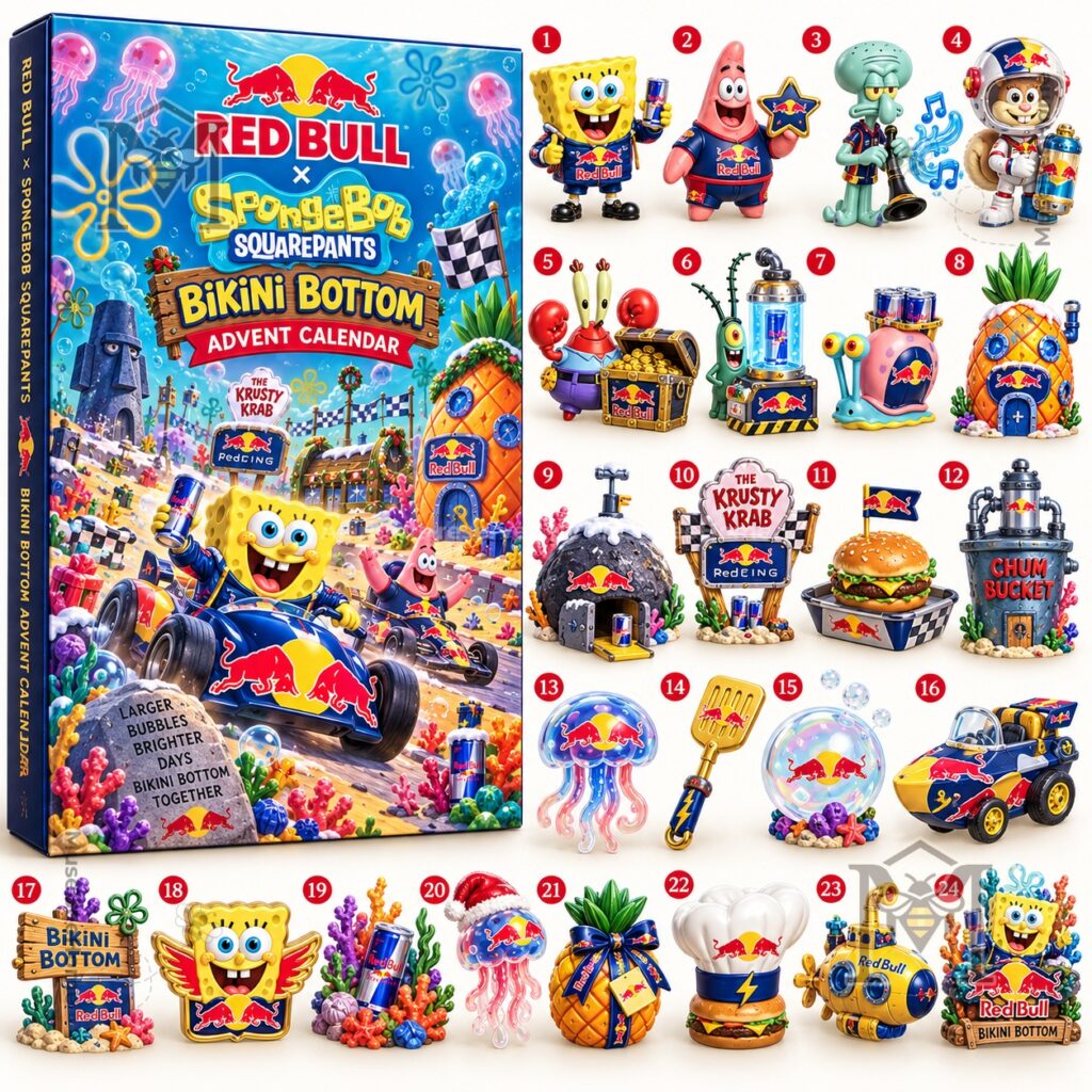 SpongeBob SquarePants x Red Bull Advent Calendar - angled box view