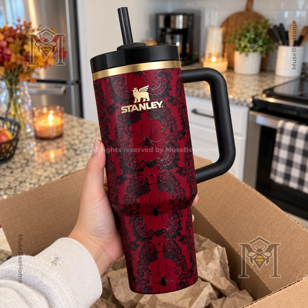Stanley Halloween Bordeaux Lace Spider Pattern Tumbler - photo 4