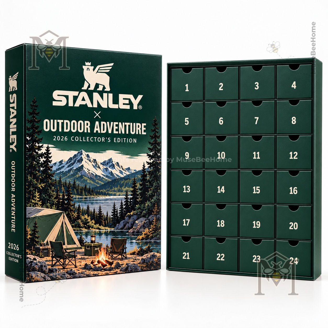 Stanley Outdoor Adventure Advent Calendar 2026 - left side with vertical branding