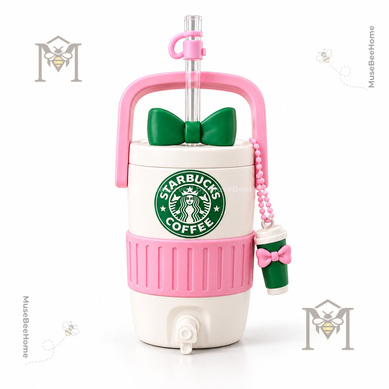 Starbucks Pink Bow Water Dispenser Tumbler - photo 3