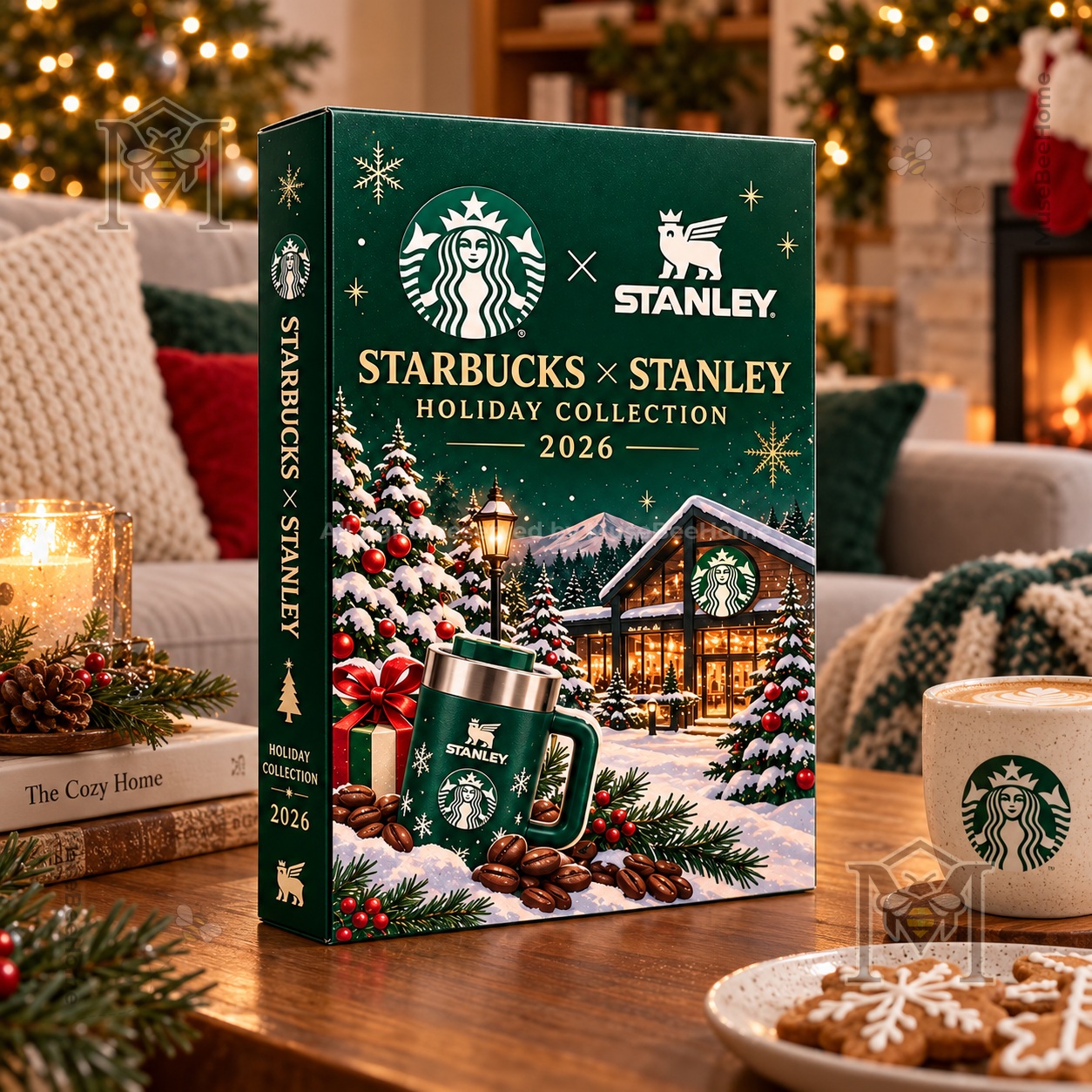 Starbucks Stanley Holiday 2026 Advent Calendar - boxed front view with green drinkware