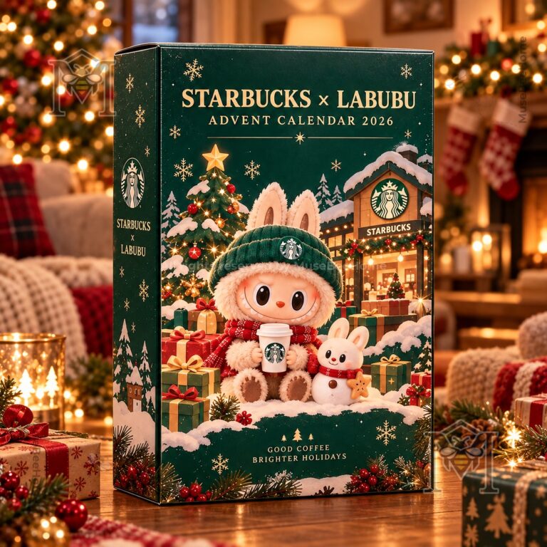 Starbucks x Labubu Christmas 2026 Advent Calendar - front box artwork
