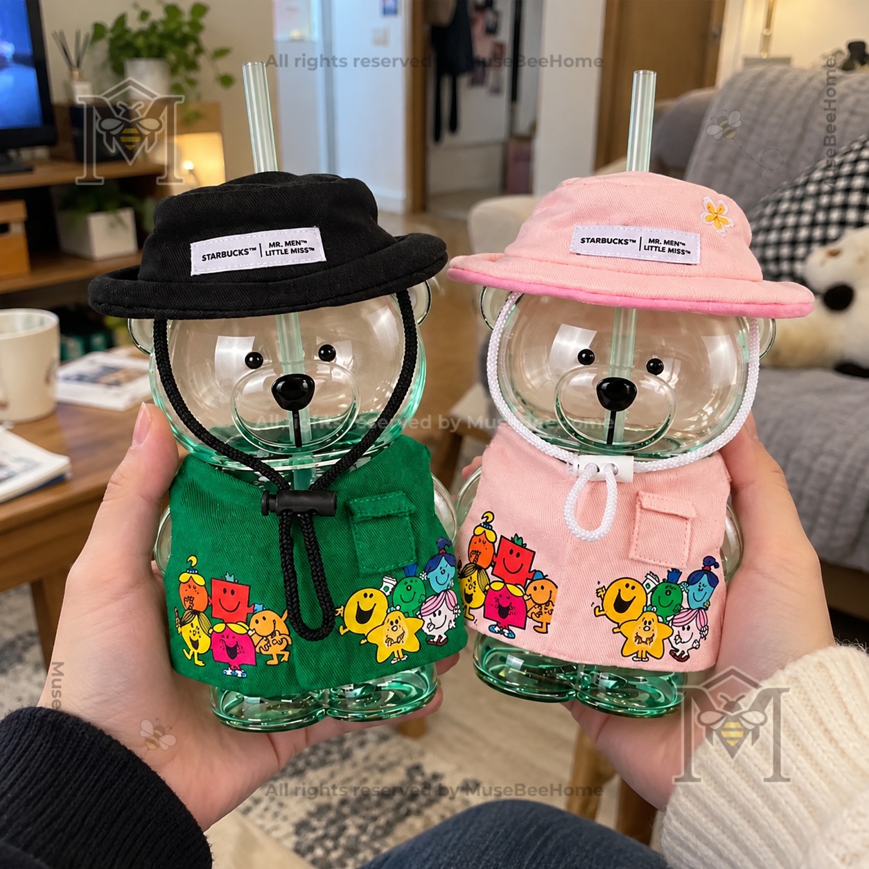 Starbucks x Mr. Men Little Miss Bearista Character Outfit Glass Cold Cup Tumbler - photo 3