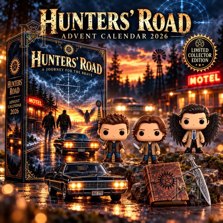 Supernatural Hunters' Road 2026 Advent Calendar - front view with box and character figures