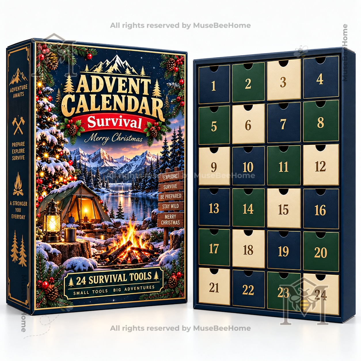 Survival Kit 24-Day Advent Calendar - side panel with adventure text