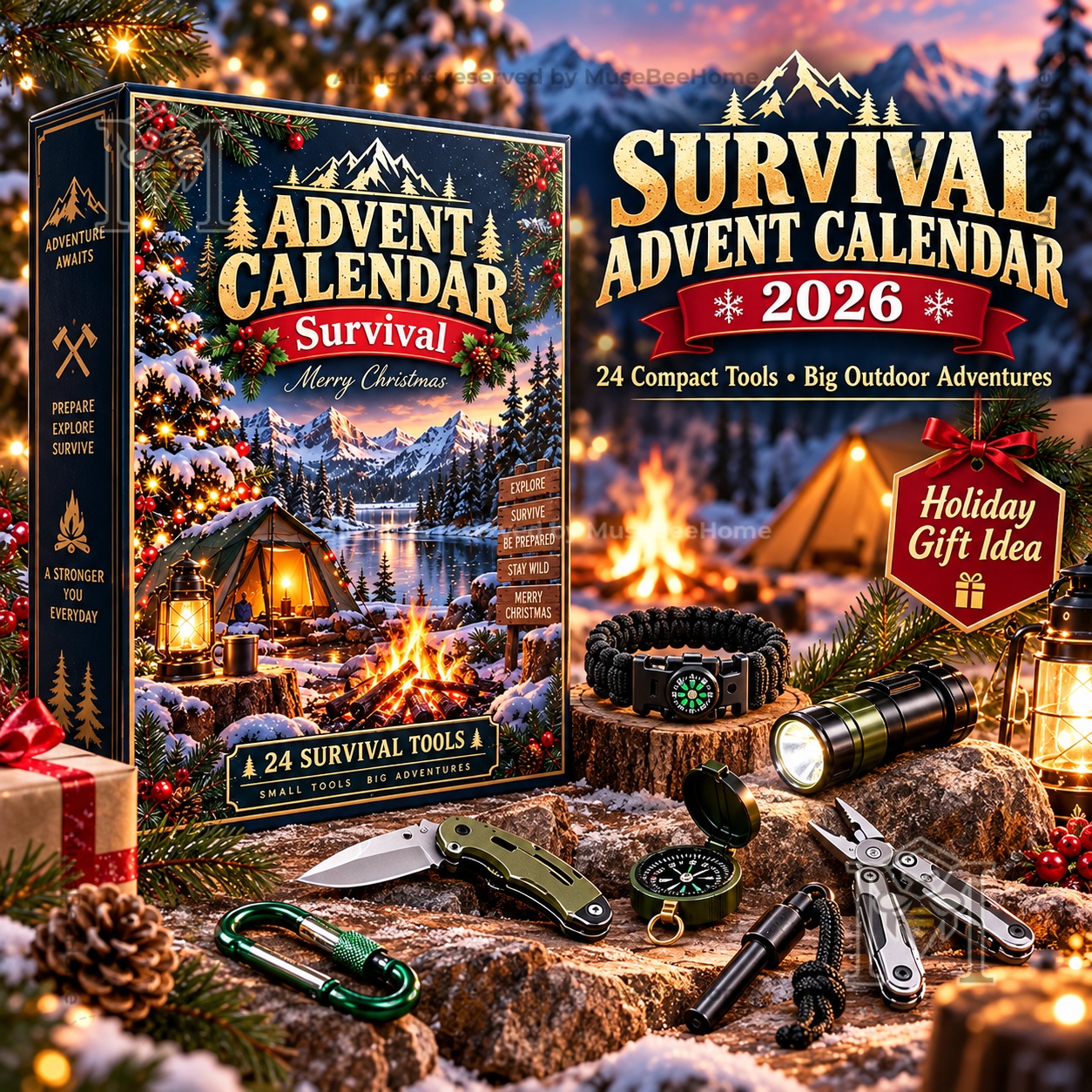 Survival Kit 24-Day Advent Calendar - boxed front view