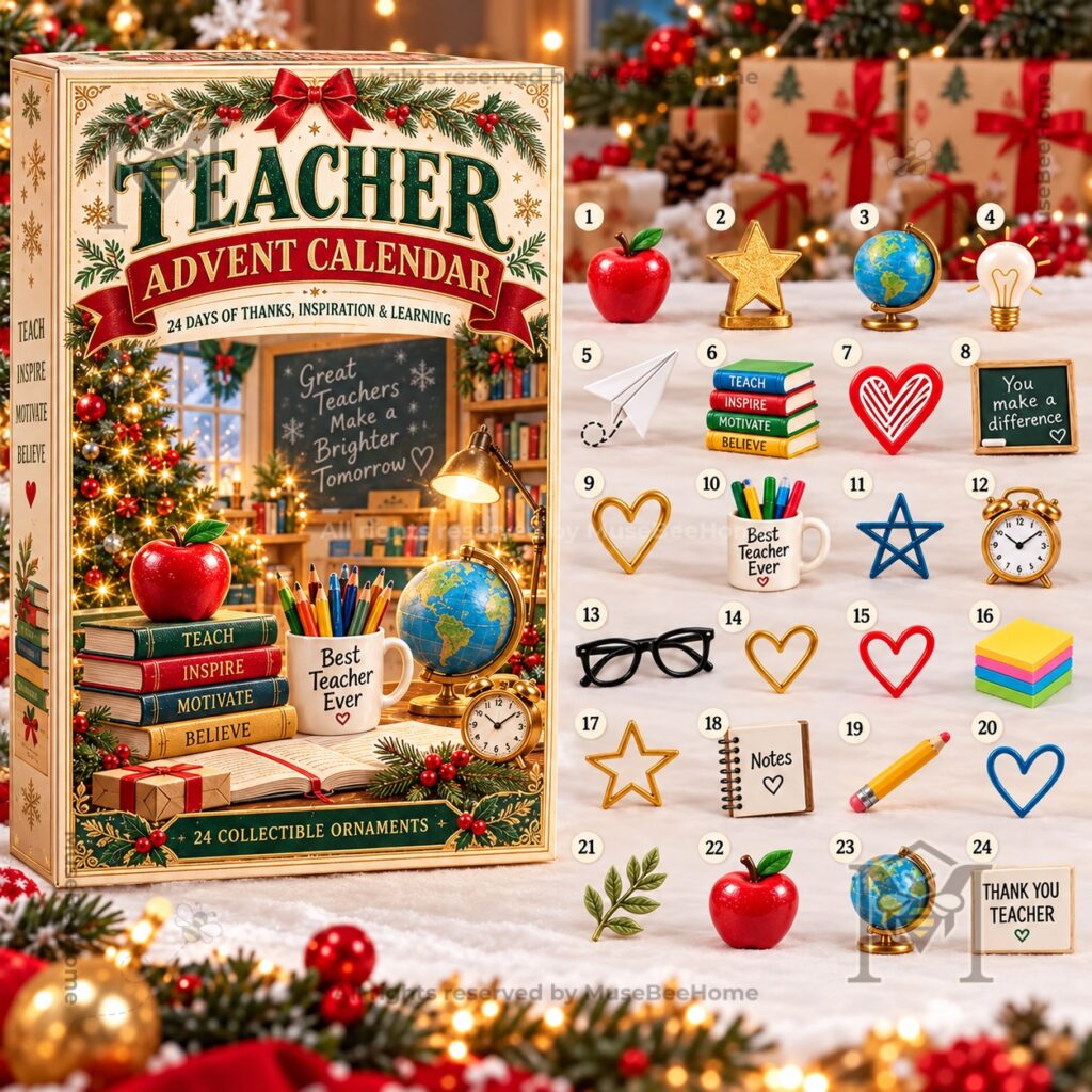 Teacher Advent Calendar 2026 24 Days of Thanks - side panel with teacher words
