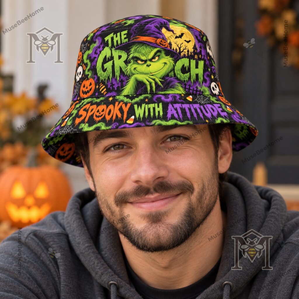 Side view displaying pumpkins, ghosts, bats, and haunted-house print