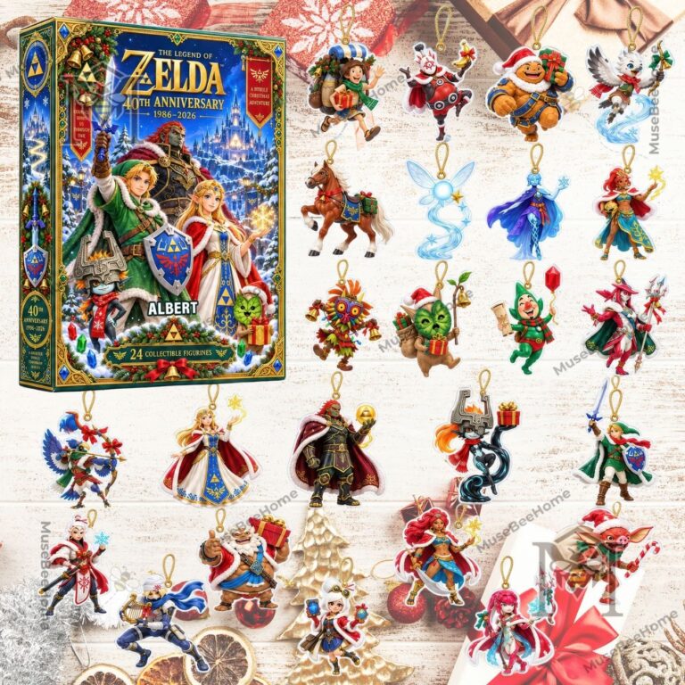 The Legend of Zelda 40th Anniversary Advent Calendar - front box and character ornaments