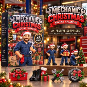 Mechanic Christmas Advent Calendar 2026 - box and festive ornament display
