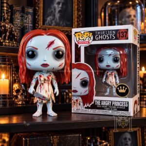 The Angry Princess Thir13en Ghosts Funko Pop - figure beside its collector box