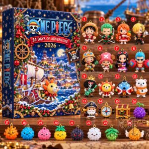 One Piece advent calendar showing nautical side panel and decorated front