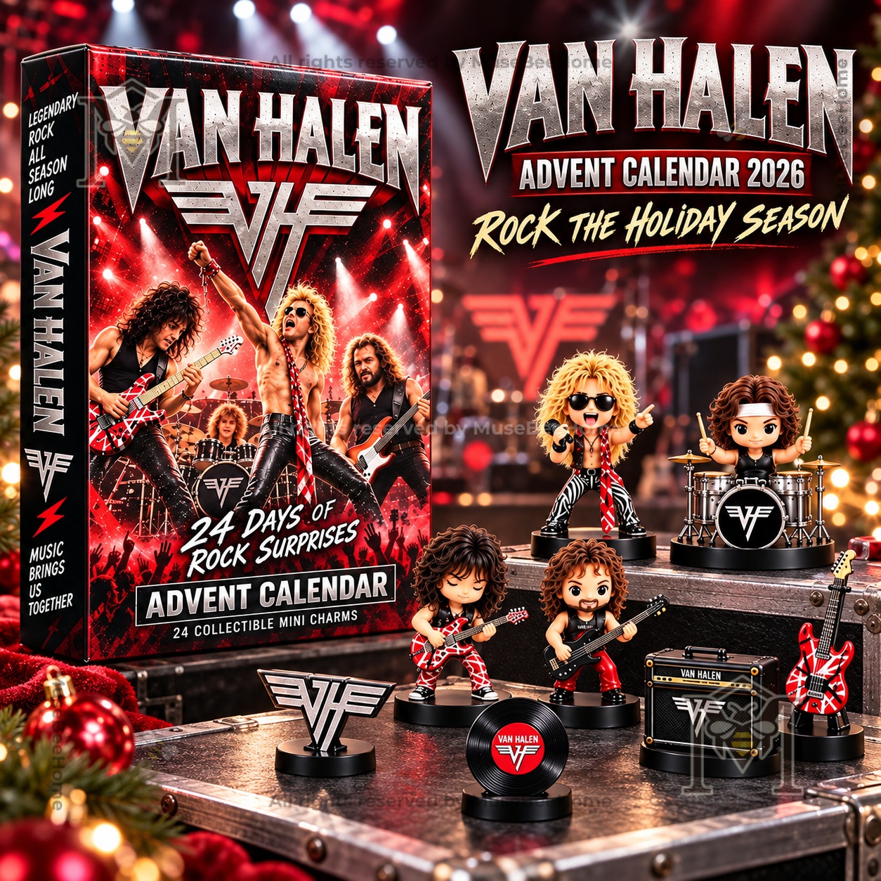 Van Halen 2026 Advent Calendar - boxed calendar with collectible rock figurines