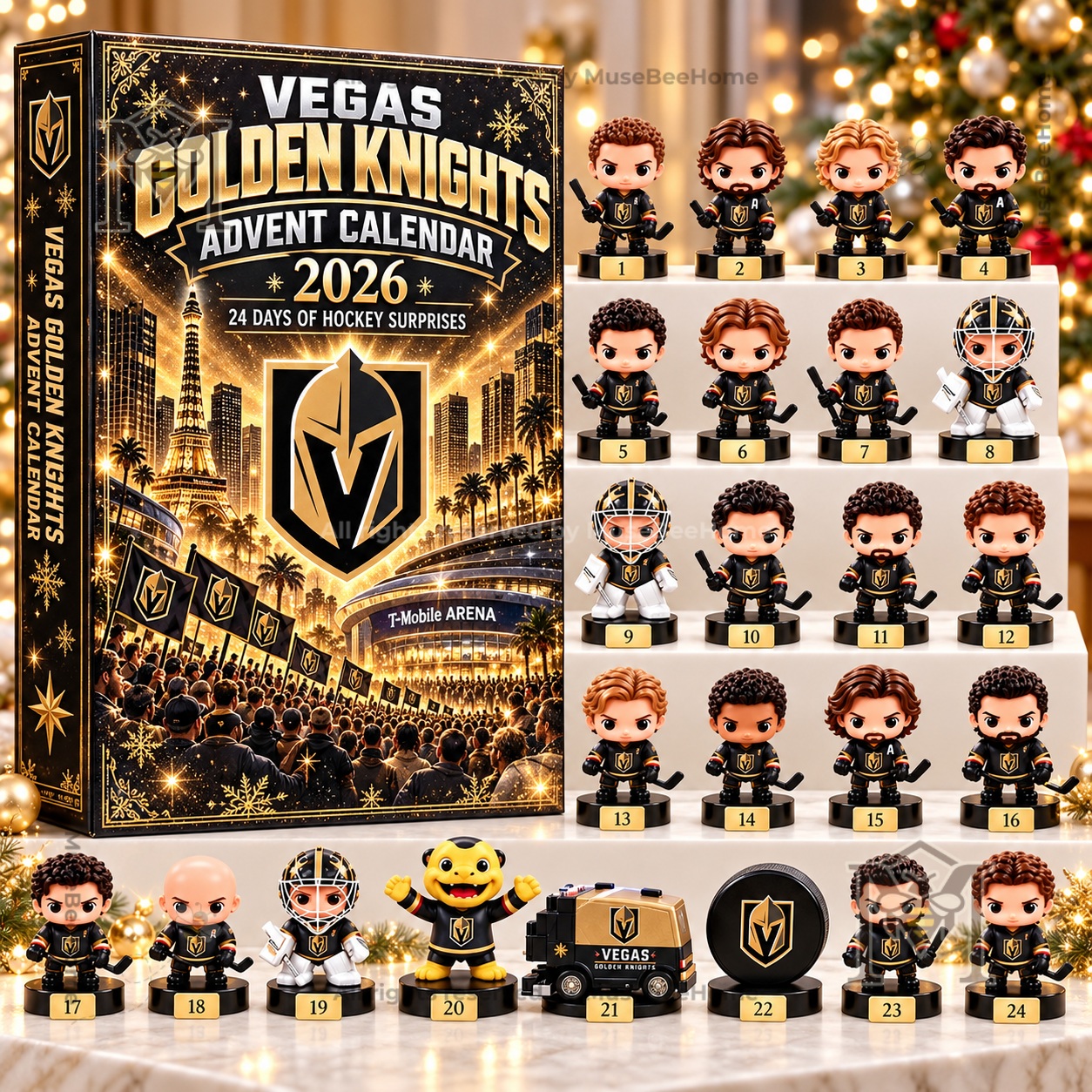 Vegas Golden Knights 2026 Advent Calendar - angled box side with team branding