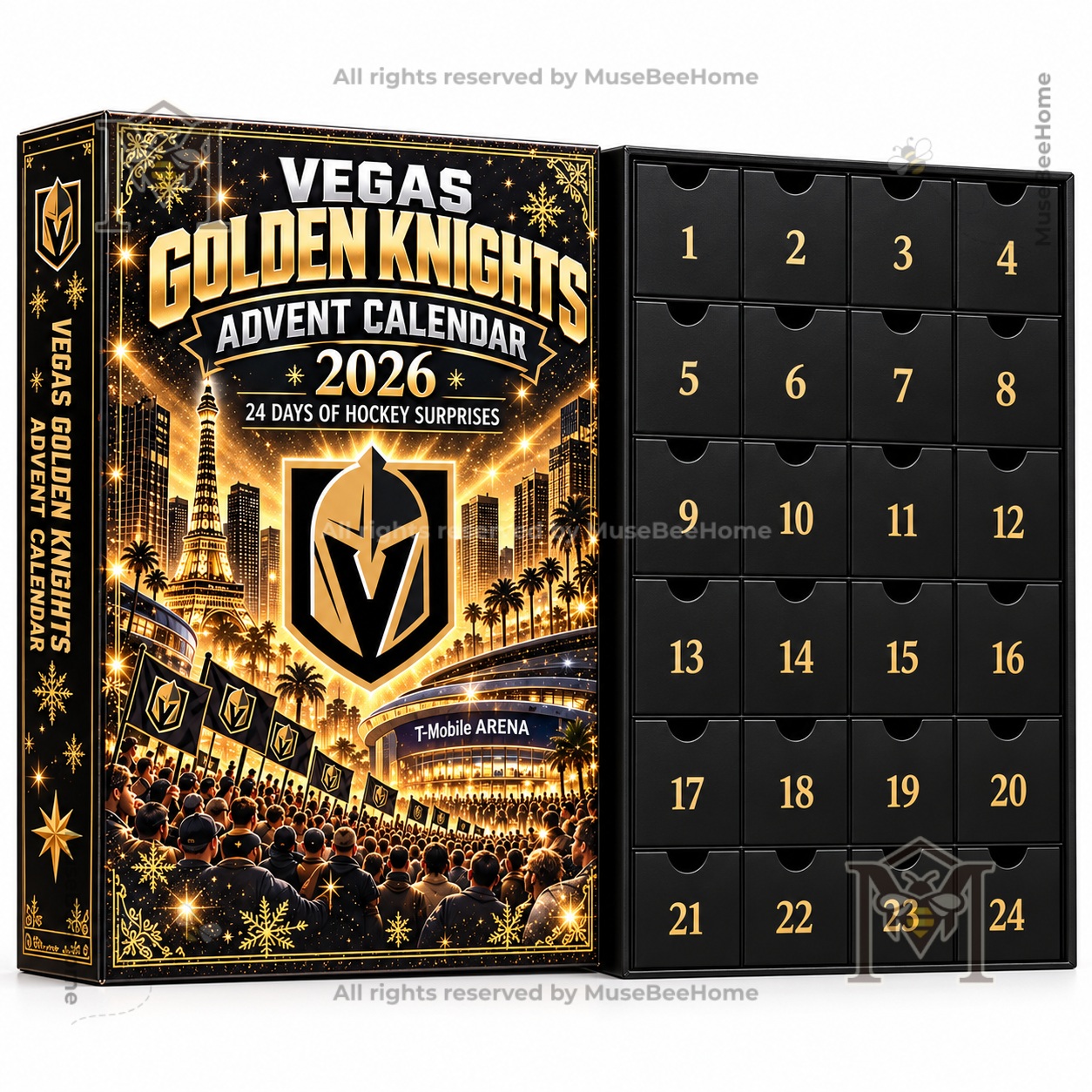 Vegas Golden Knights 2026 Advent Calendar - close view of numbered hockey figures