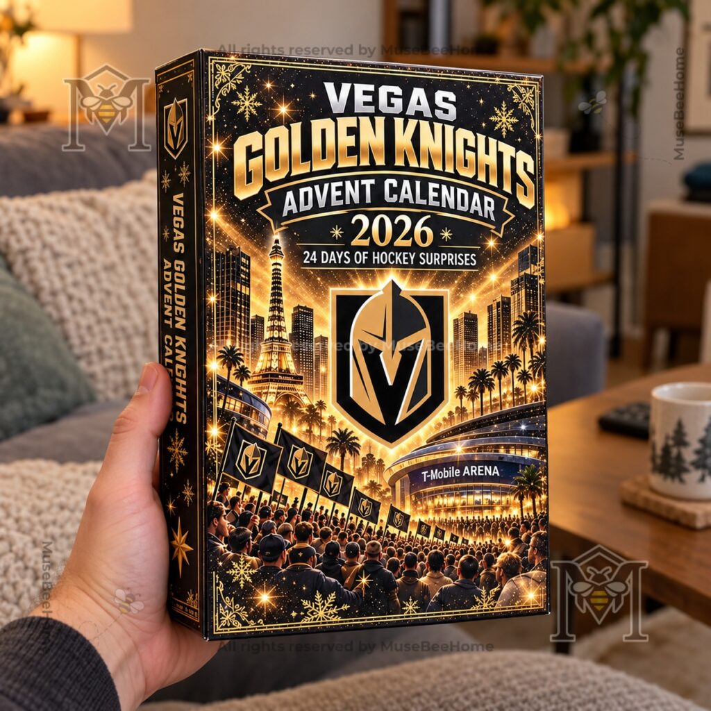 Vegas Golden Knights 2026 Advent Calendar - shield logo and winter graphics