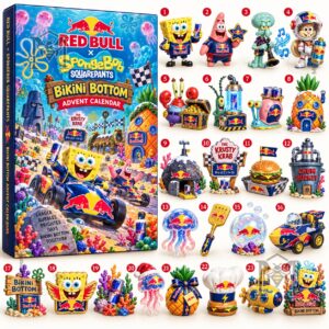SpongeBob SquarePants x Red Bull Advent Calendar - angled box view