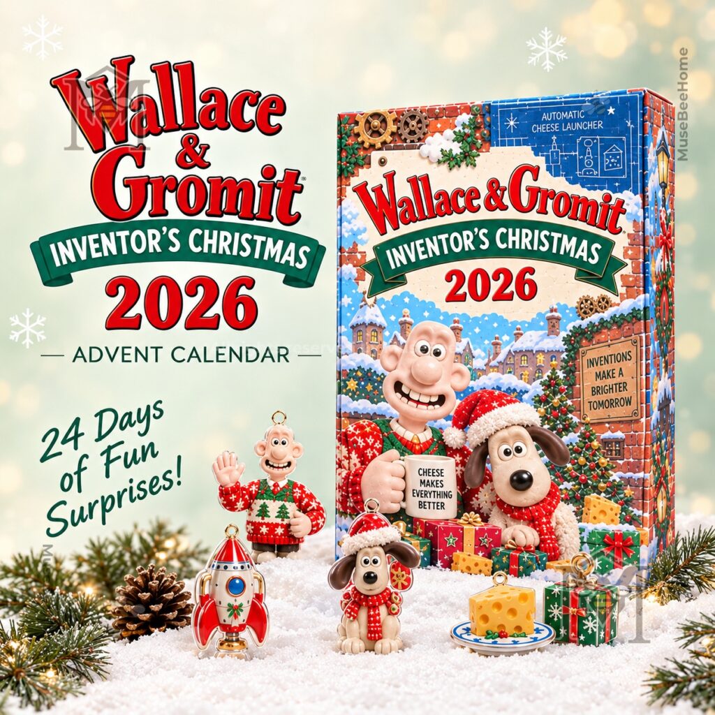 Wallace & Gromit Christmas 2026 Advent Calendar - front box and character display