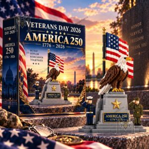 Veterans Day 2026 USA 250th Anniversary Building Block Set - boxed set and assembled eagle