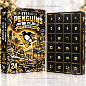 Pittsburgh Penguins 2026 Advent Calendar - illustrated hockey character display